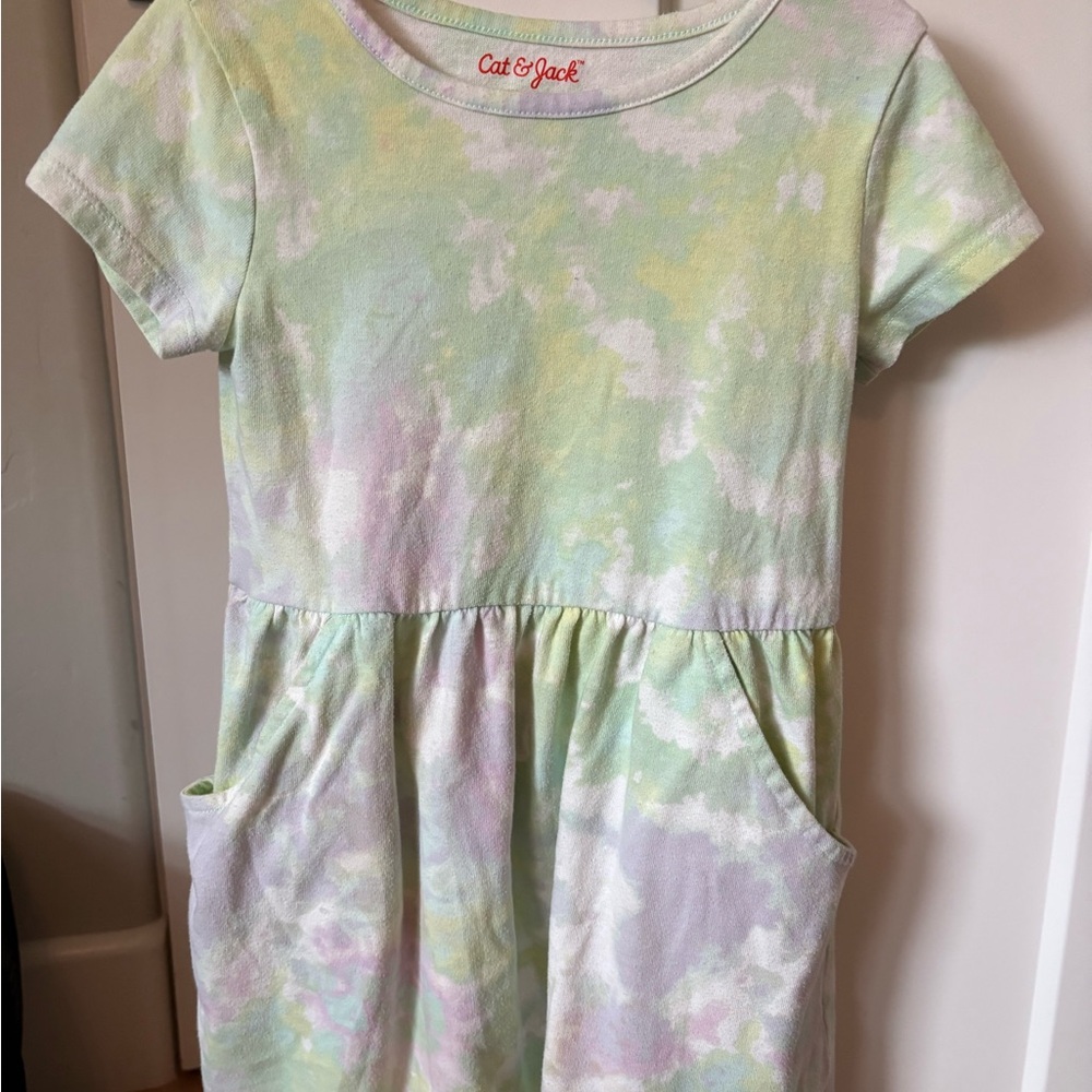 Cat & Jack Pastel Tie-Dye Kids Dress
